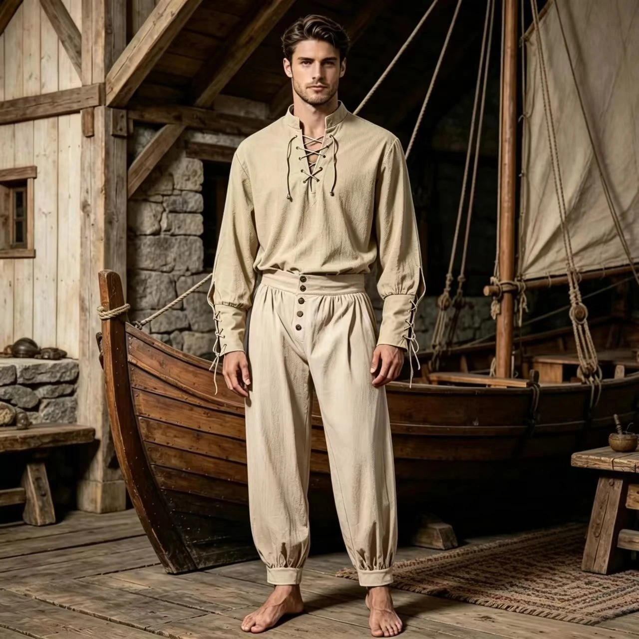 Shirts - Conjunto de cosplay medieval renascentista viking