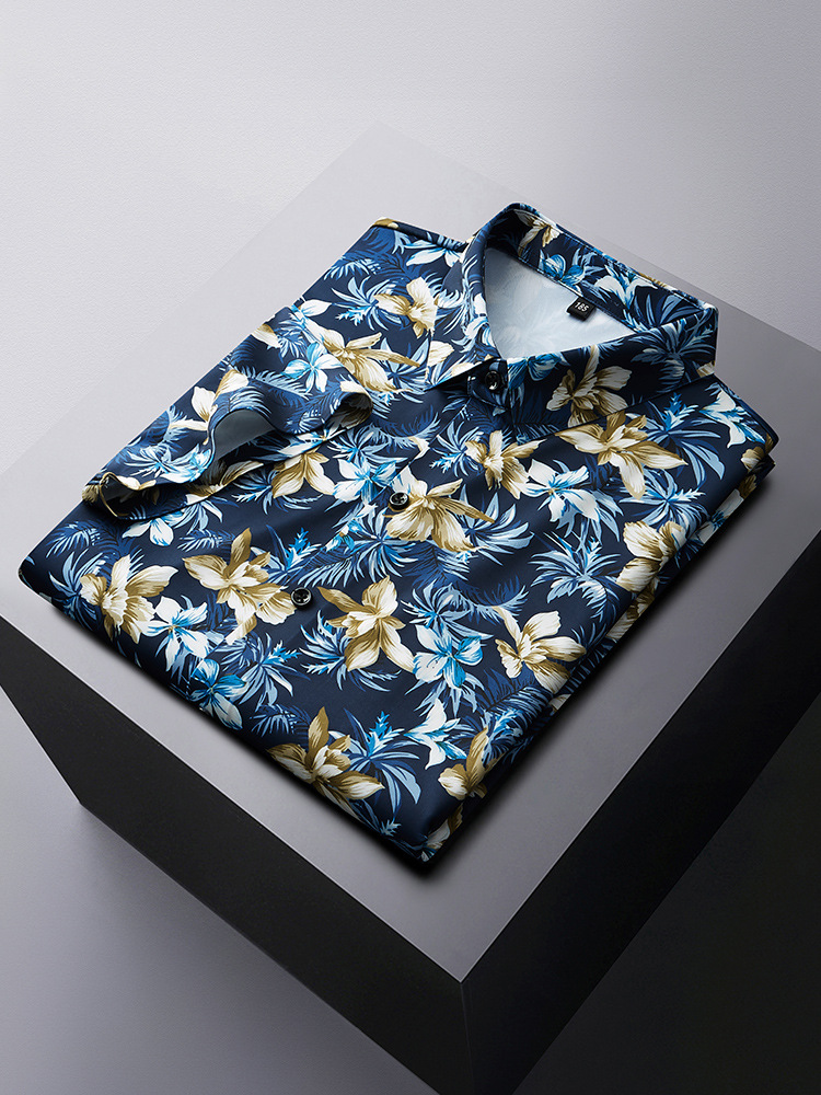 Vintage Hawaiian Floral Shirt - 12xl 7xl 6xl camisas masculinas plus