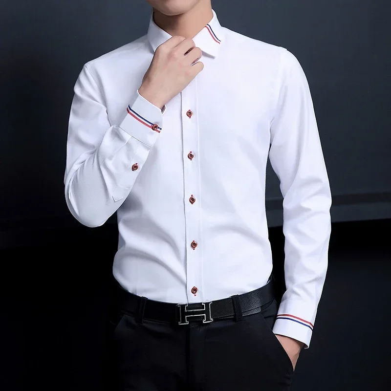 Oxford Cotton Casual Shirt Business - Nova Camisa Masculina Coreana Oxford de