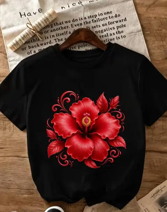 Vintage Hawaiian Floral Shirt - Camiseta feminina vintage dos anos 90