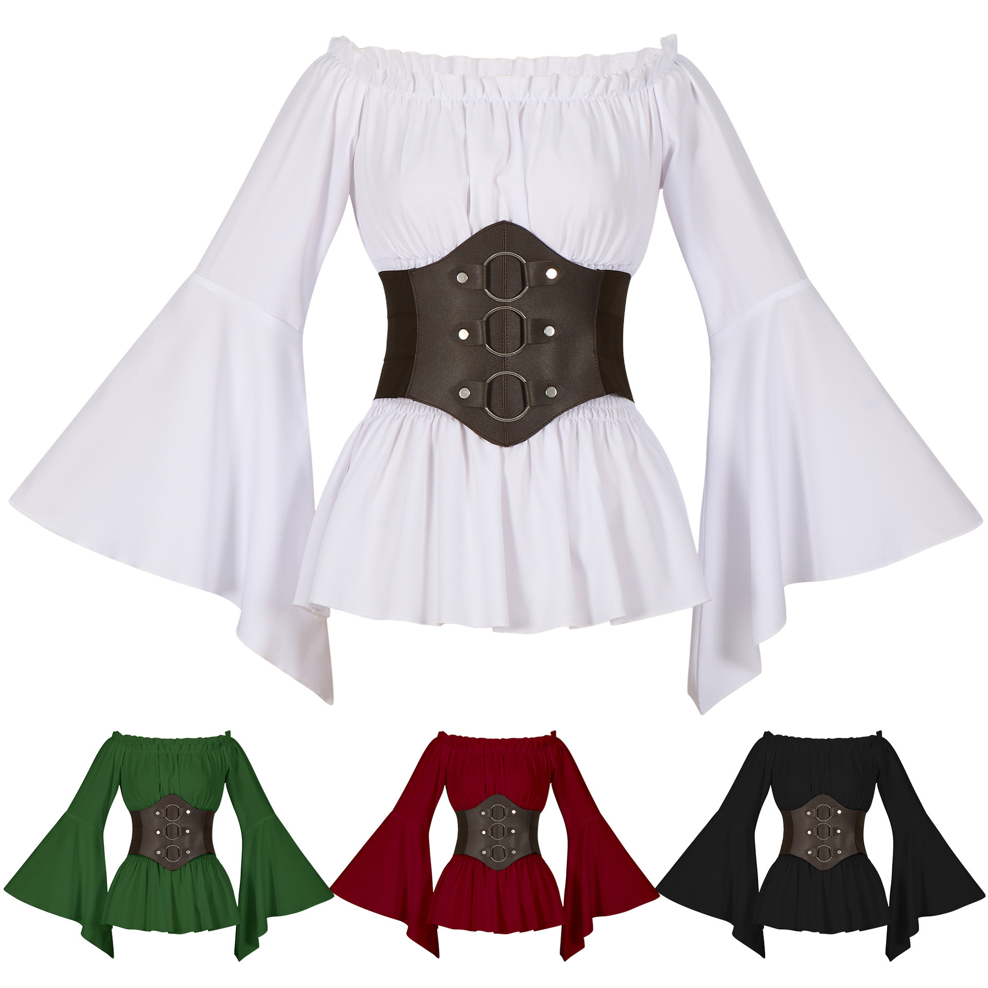 Shirts - Camisa Pirata Medieval Vitoriana, Blusas Casuais