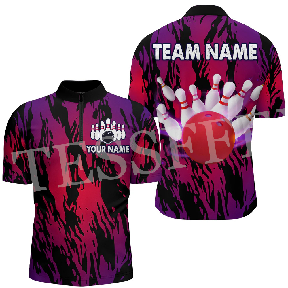 Custom Name Strike Bowling Fla - Short Sleeve Bowling Shirt Retro avaliação e preço