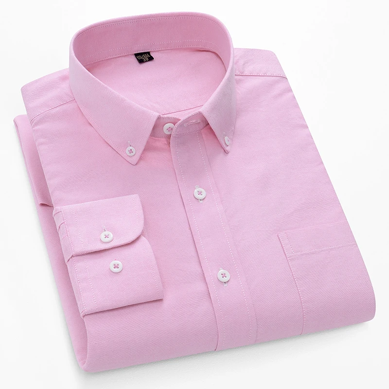 Camisas Oxford de Manga Longa  - Oxford Cotton Casual Shirt Business avaliação e preço