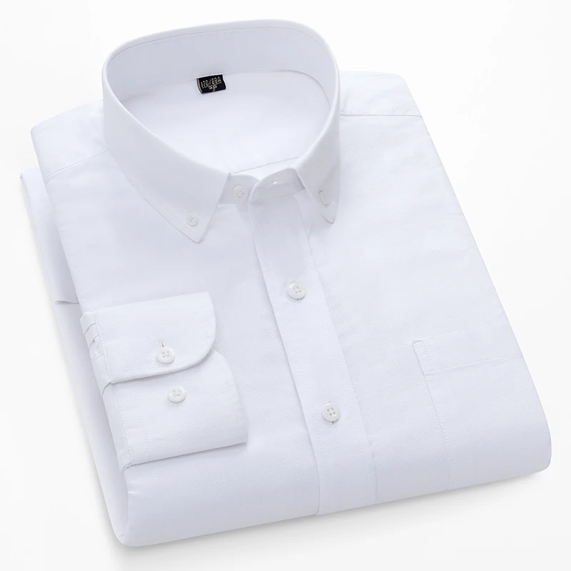 Camisas Oxford de Manga Longa  - Oxford Cotton Casual Shirt Business avaliação e preço