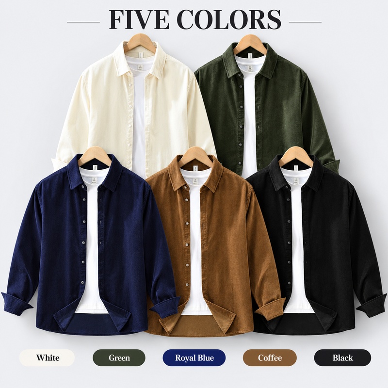 Camisa de veludo cotelê 100% a - Corduroy Button Up Shirt Men avaliação e preço