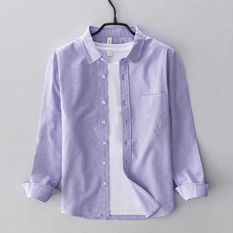 Novo estilo de manga comprida  - Oxford Cotton Casual Shirt Business avaliação e preço
