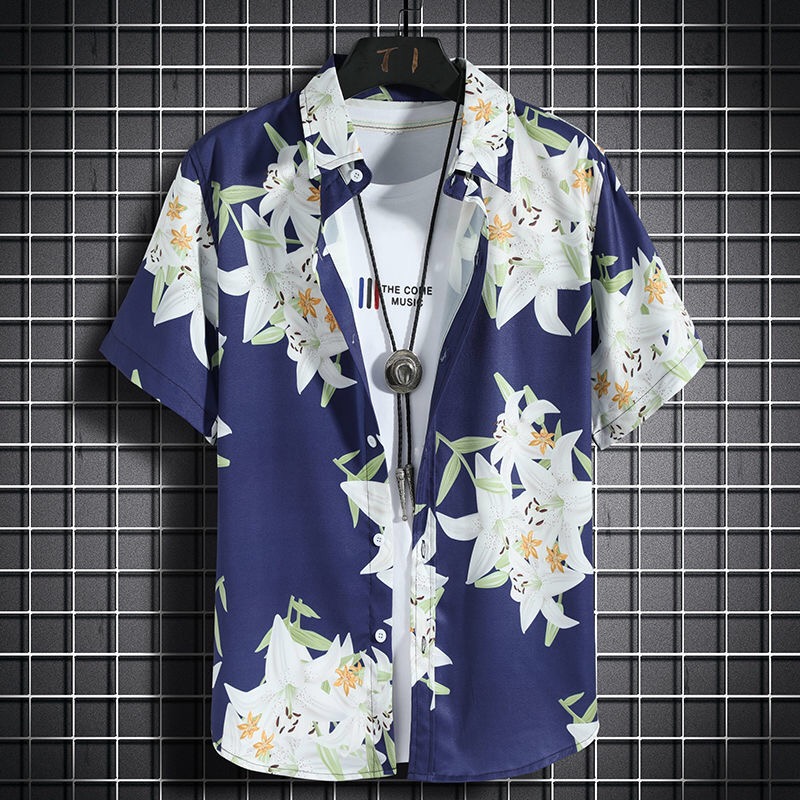 Camisas havaianas de praia mas - Vintage Hawaiian Floral Shirt avaliação e preço