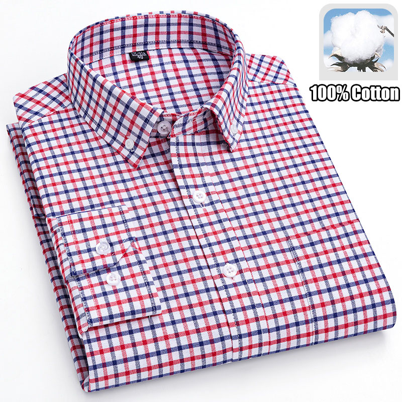100% algodão respirável mascul - Oxford Cotton Casual Shirt Business avaliação e preço