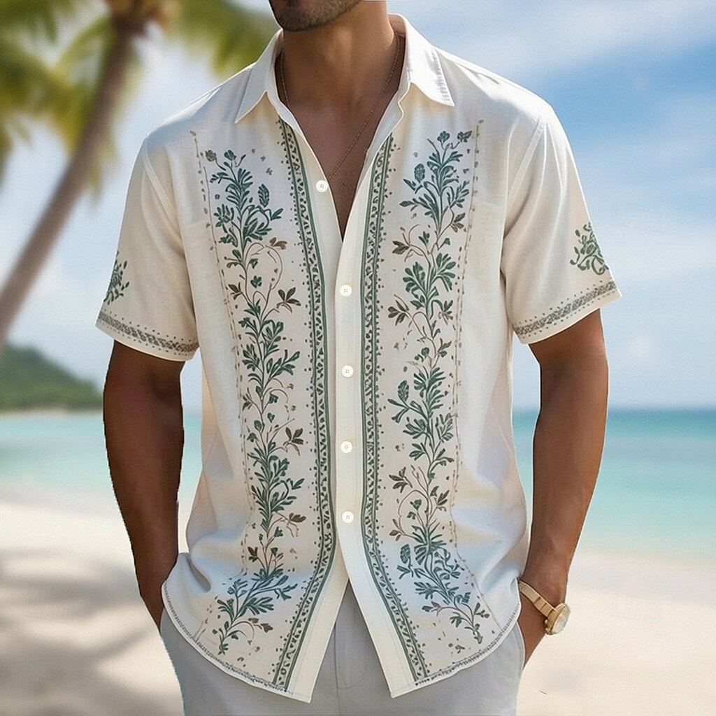 Camisa Havaiana Masculina com  - Vintage Hawaiian Floral Shirt avaliação e preço